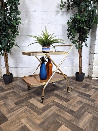 Vintage teak formica - teak, tea