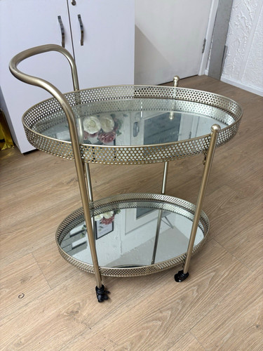 Gold oval tier - oval, glass