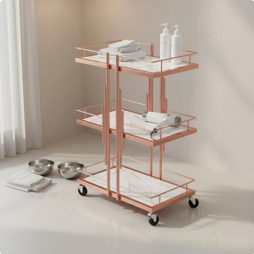 Gold beauty salon trolley - gold,
