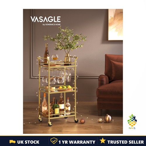 Mini bar cart gold tier - cart, 3-tier