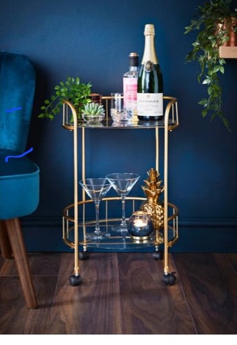 New drinks trolley with glass - drinks,