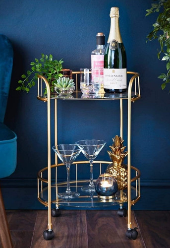 Golden drink trolley tier - trolley, 2