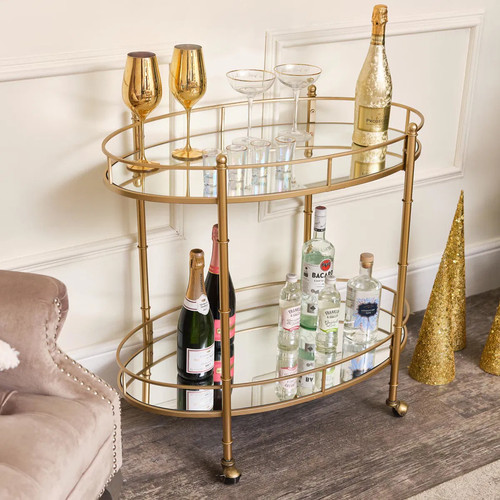 Gold mirrored oval - mirrored,