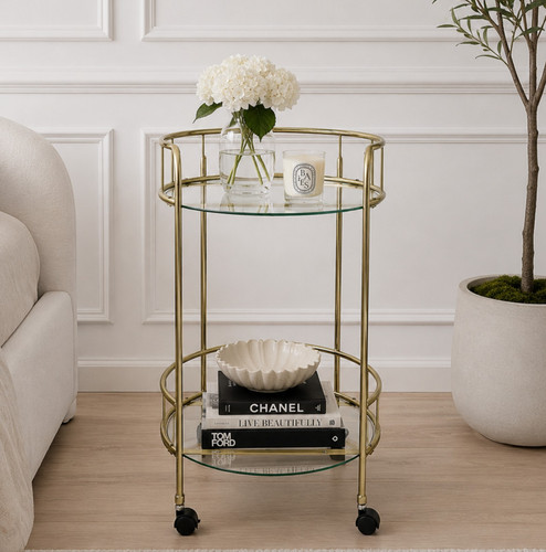 New gold drinks trolley - new, with