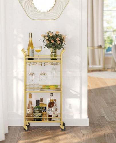 Tier drinks trolley gold - 3-tier,