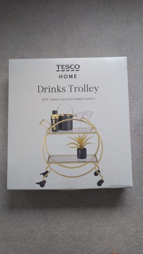 Gold drinks trolley - gold,