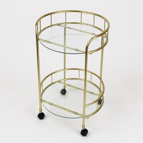 Gold drinks trolley with - gold, glass