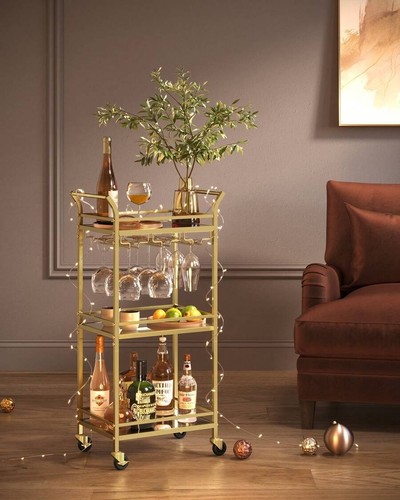 Tier gold bar cart drinks - gold,