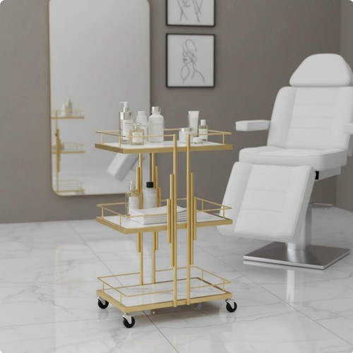 Gold beauty salon trolley - salon,