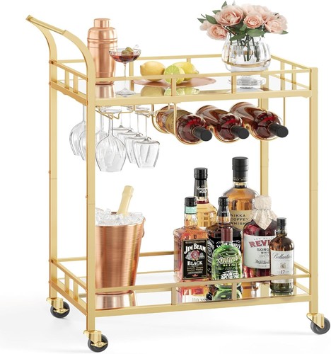 Tier drinks trolley gold - 3-tier,